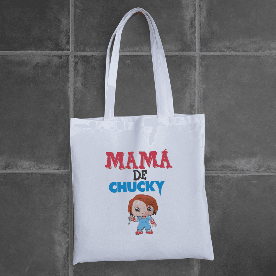 Bolsa blanca con estampado Mamá de Chucky