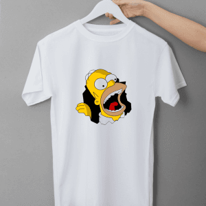 Camiseta blanca con estampado de Homer Simpson
