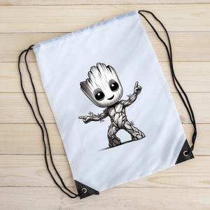 Mochila blanca con dibujo estampado